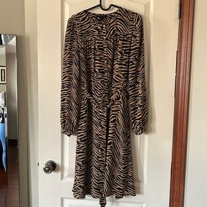 Animal print shirt dress